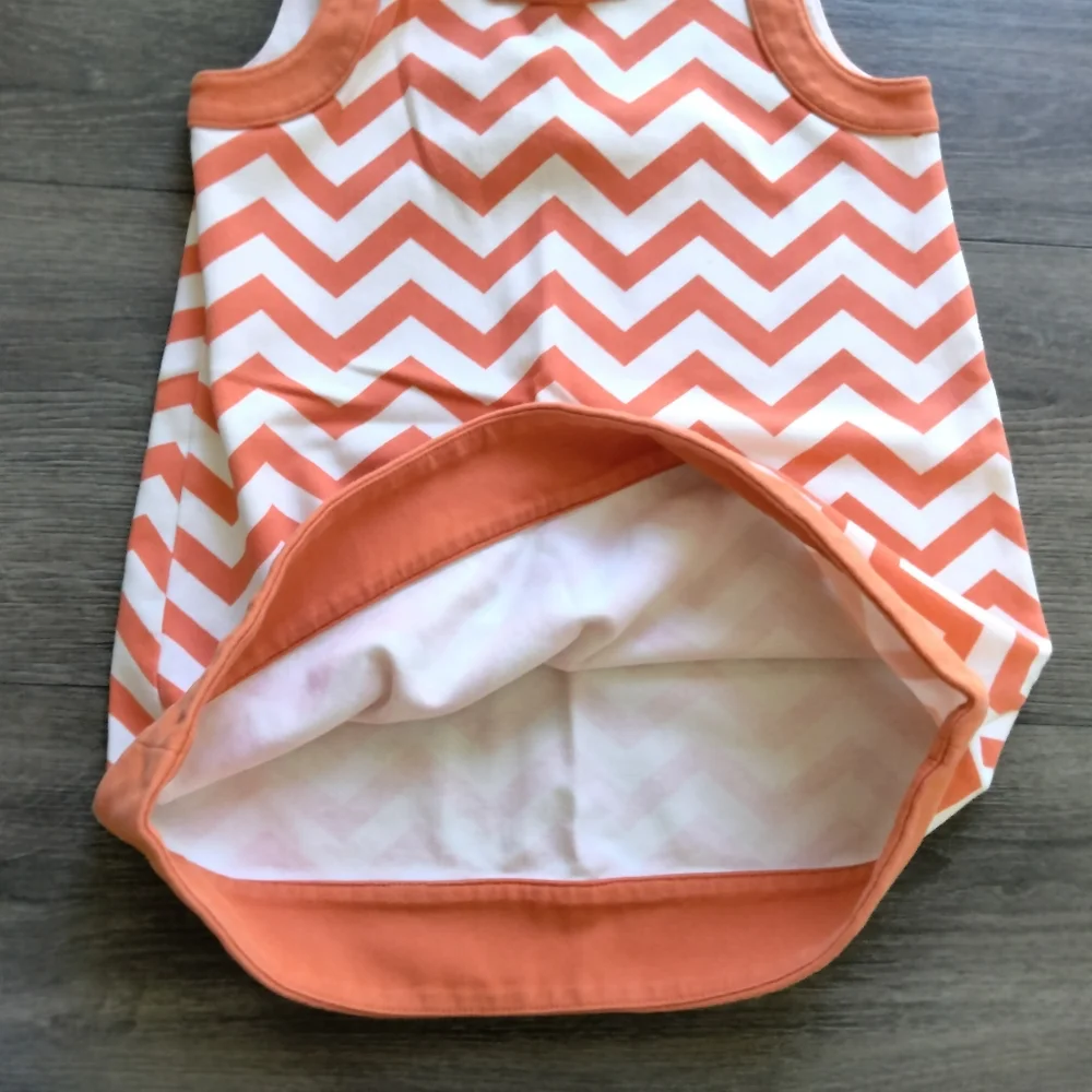 Baby Gap Orange White Chevron Print Sleeveless Girl's Dress Size 4T - 2009